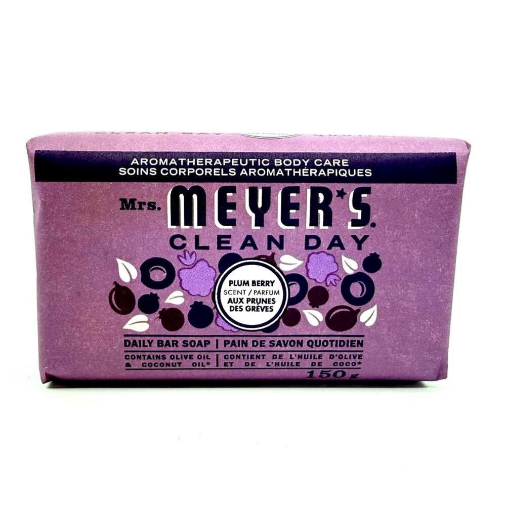 Mrs. MEYER'S CLEAN DAY Daily Bar Soap Plum Berry Scent 5.3 oz DISCONTINUED